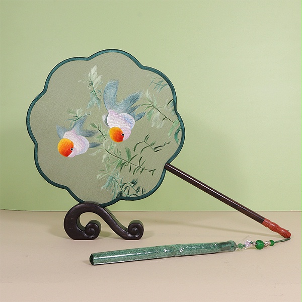 手工双面绣团扇