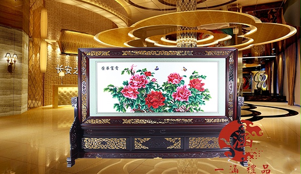 手工精绣刺绣 荣华富贵