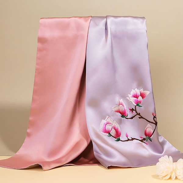 一涵汴绣中秋礼品推荐：手工刺绣真丝丝巾