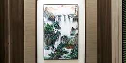 手工刺绣玄关装饰画