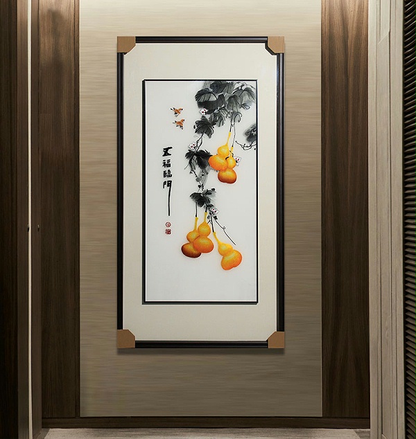 玄关装饰画——手工刺绣装饰画葫芦图