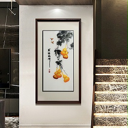 “进门见3物，儿孙辈辈富”，开封汴绣玄关挂画藏深意，没想到这么吉祥