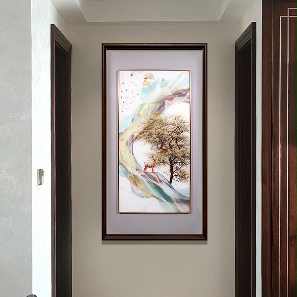 手工刺绣玄关画《路路通达》