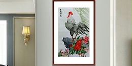 手工刺绣玄关装饰画春风得意