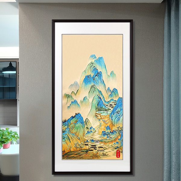 玄关装饰画——刺绣山水画《千里江山图》