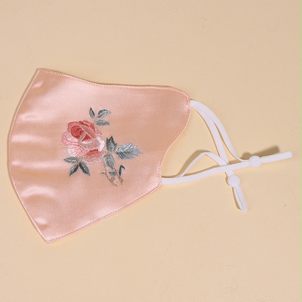 手工刺绣真丝口罩