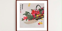 餐厅装饰画手工刺绣果蔬图