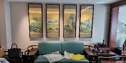 客厅装饰挂画：刺绣千里江山为生活调色