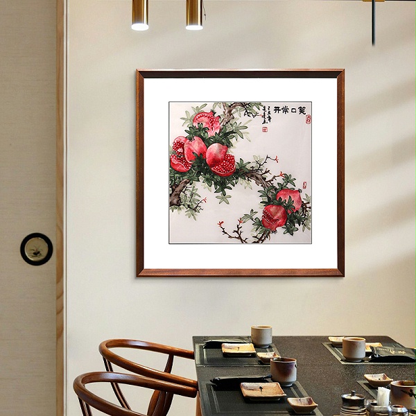 手工刺绣装饰画《笑口常开》