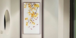 手工刺绣玄关装饰画
