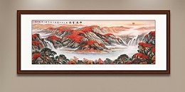 手工刺绣客厅装饰画鸿运当头