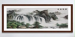手工刺绣客厅装饰画