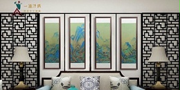 刺绣国画四条屏 装饰客厅更有艺术感