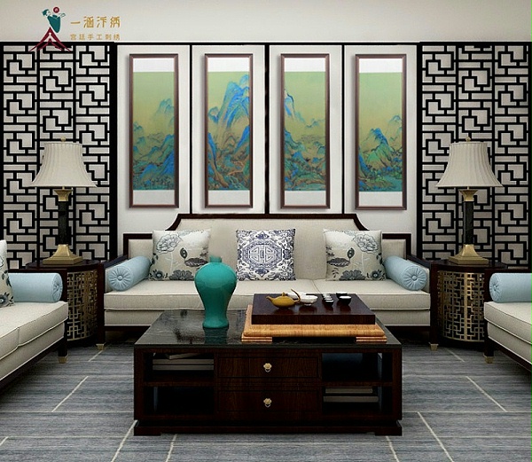 新中式客厅装饰画 山水图