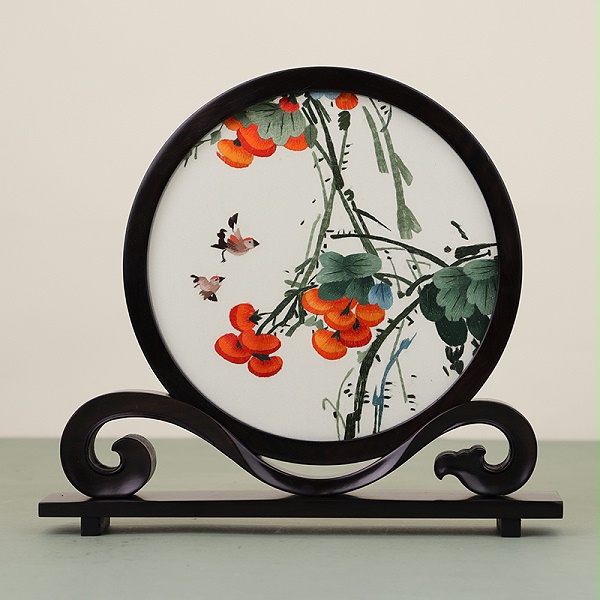 双面绣事事如意摆件