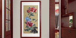 玄关挂牡丹 富贵又吉祥