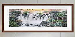 手工刺绣客厅装饰画源远流长
