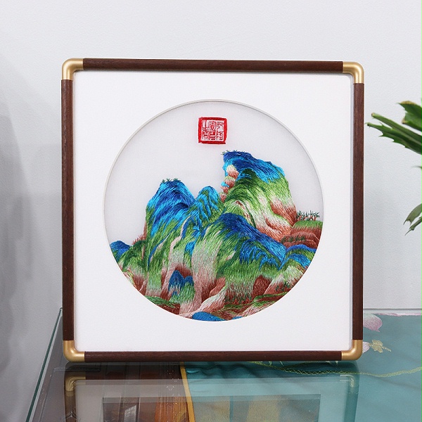 千里江山刺绣摆件