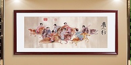 手工刺绣客厅装饰画