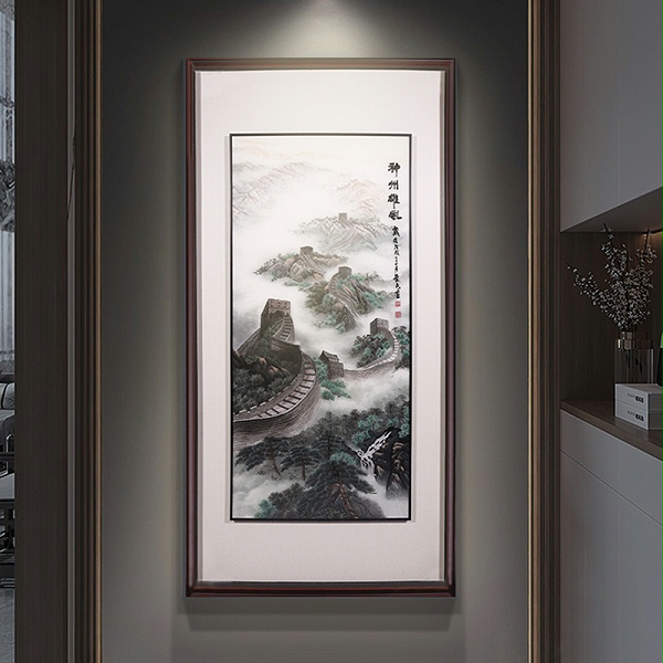 一涵汴绣玄关装饰画——手工刺绣山水画《神州雄风》