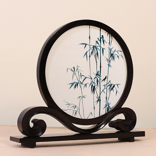 双面绣如意摆件《高风亮节》