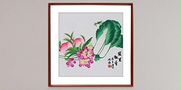 手工刺绣餐厅装饰画果蔬画